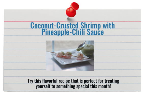 Recipe Card for Coconut-Crusted Shrimp with Pineapple-Chili Sauce