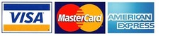 We accept Visa, MasterCard, and American Express credit cards.