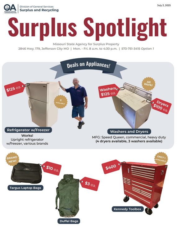 July Surplus Spotlight page 1