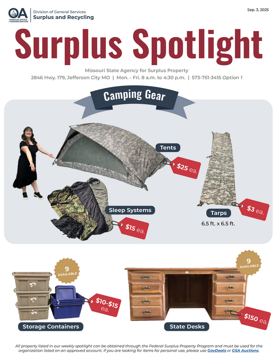 Surplus Spotlight Sep. 3, 2025 page 1