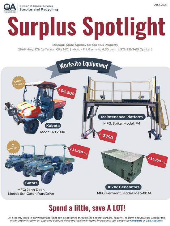 Surplus Spotlight October 2025 page 1