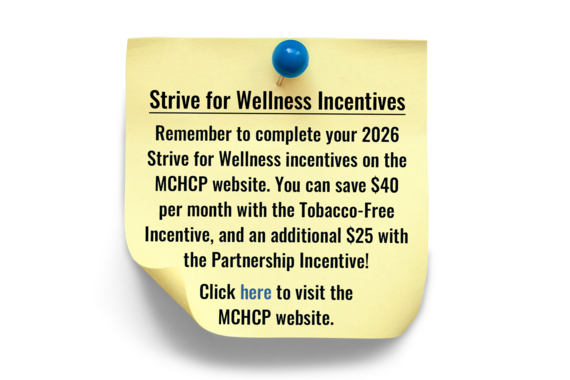 Strive For Wellness Incentives Post-It