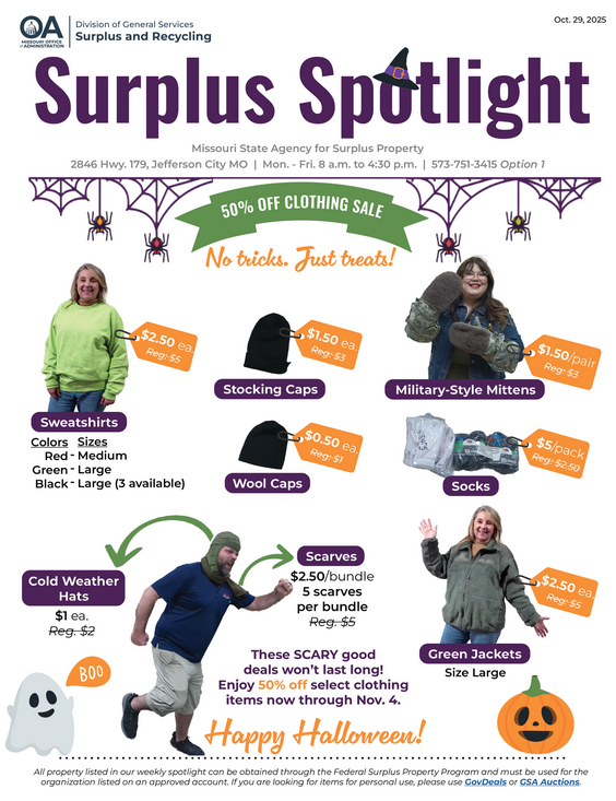 Surplus Spotlight- Oct. 29, 2025