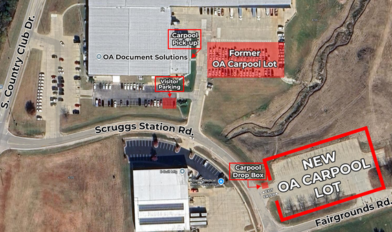 Scruggs Carpool Parking Lot Map