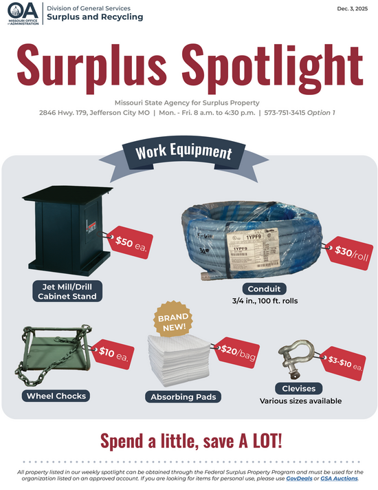 Surplus Spotlight - Dec. 3, 2025