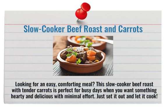 Recipe Card for Slow-Cooker Beef Roast and Carrots