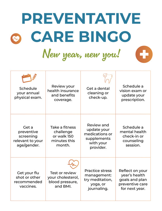 Preventative Care BINGO