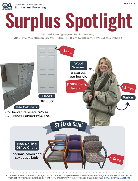 February 2026 Surplus Spotlight page 1