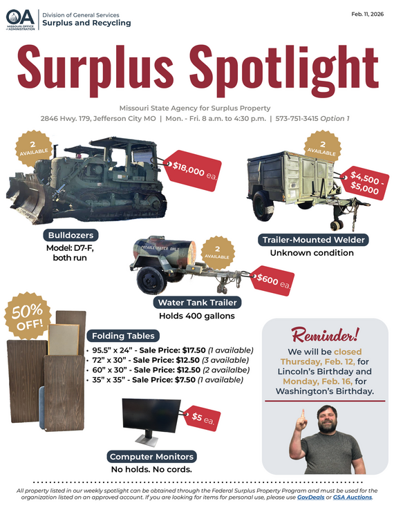 Surplus Spotlight - Feb. 11, 2026