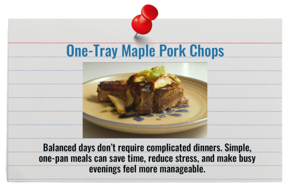 Recipe Card for One-Tray Maple Pork Chops