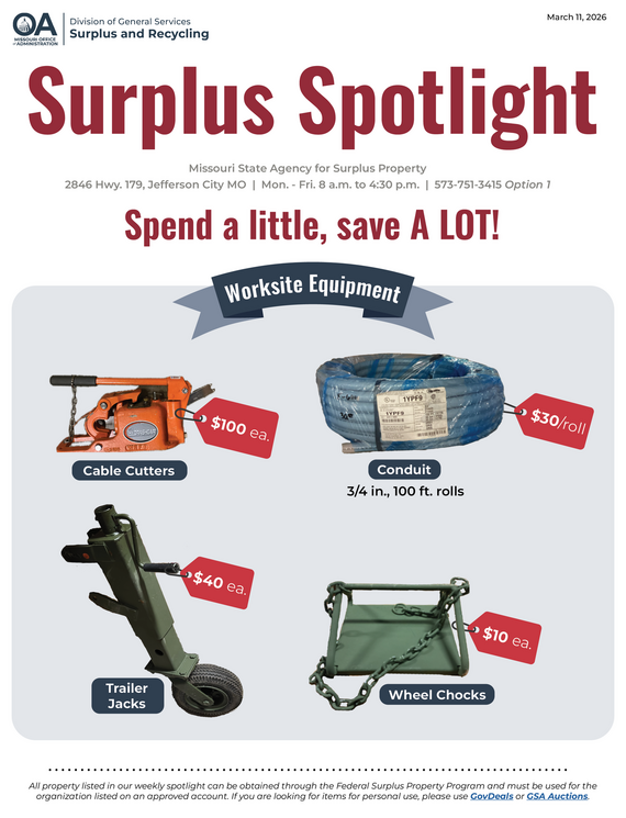 Surplus Spotlight (March 11, 2026) page 1