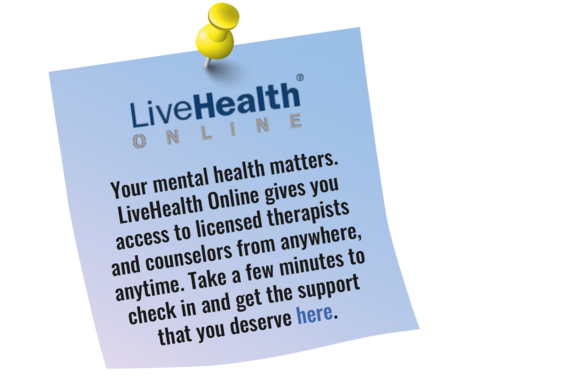 LiveHealth Online Blue Post-It