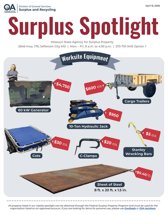 Surplus Inventory List Surplus Items Available
