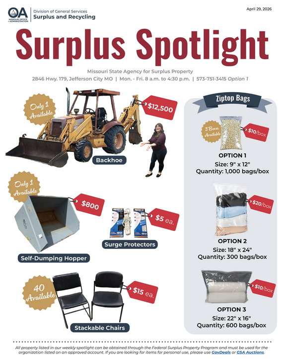 Surplus Spotlight: April 29, 2026