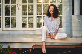Person Sitting on a Porch