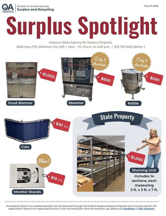 May 27, 2026 Surplus Spotlight