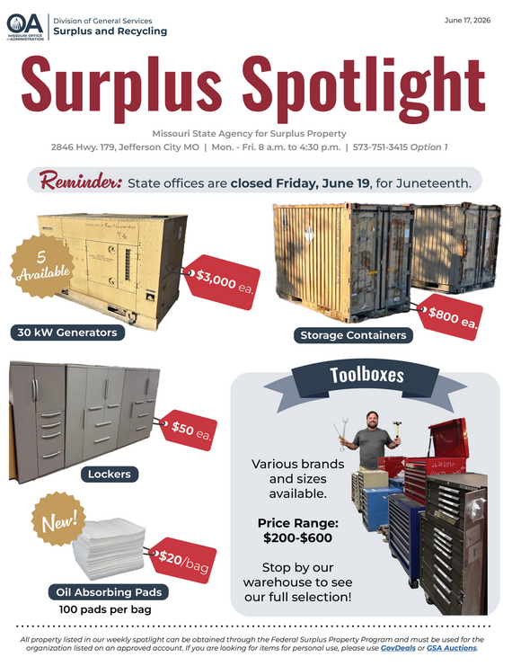Surplus Spotlight: June 17, 2026