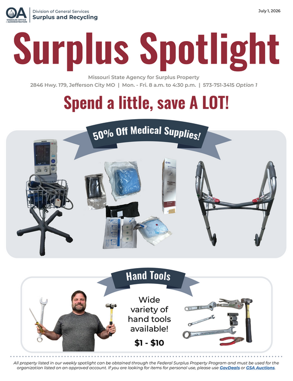 Surplus Spotlight: July 1, 2026 page 1