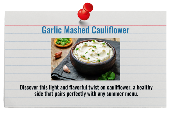 Recipe Card for Garlic Mashed Cauliflower