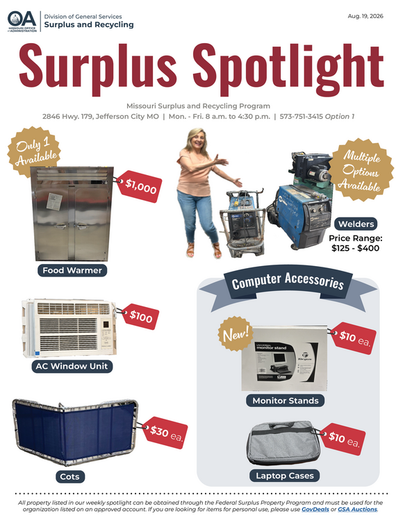 Surplus Property Spotlight: Aug. 19, 2026