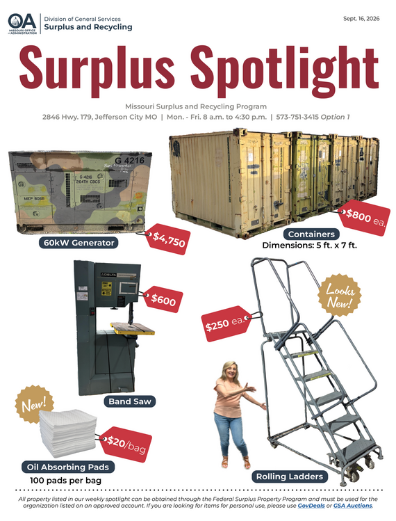 Surplus Spotlight: Sept. 16, 2026