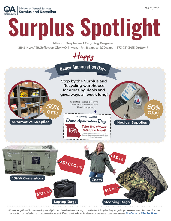 Surplus Spotlight: Oct. 21, 2026