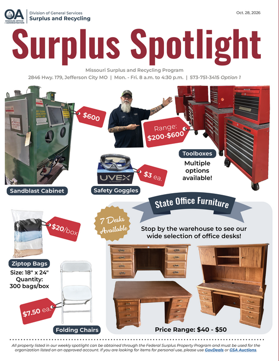 Surplus Spotlight Oct. 28, 2026