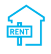 House for Rent Blue Icon