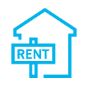 House for Rent Blue Icon