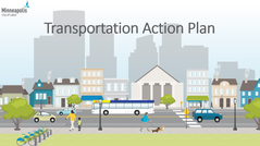 Transportation Action Plan 2018 image of walking, cycling, busing and driving.
