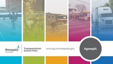 Transportation Action Plan illustration of biking walking bus and scooter