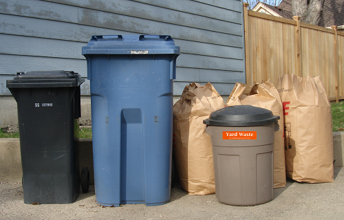 Yard waste and leaf collection illustration