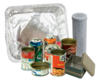 cans and aluminum baking trays