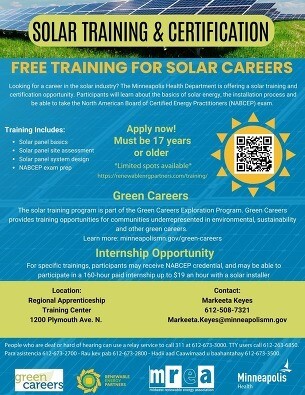 Solar training and certification flyer