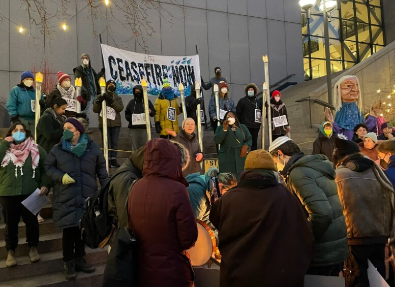 Hanukkah rally for a ceasefire