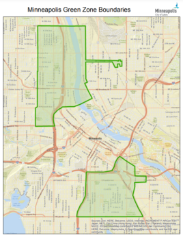 map of northside and southside green zones