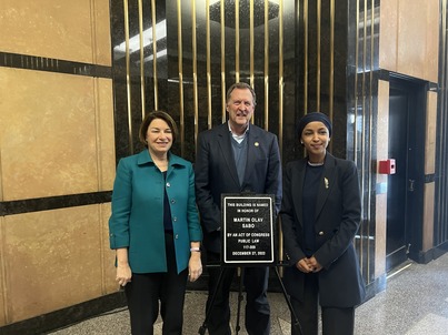 Council Member Rainville with Senator Klobuchar and Representative Omar