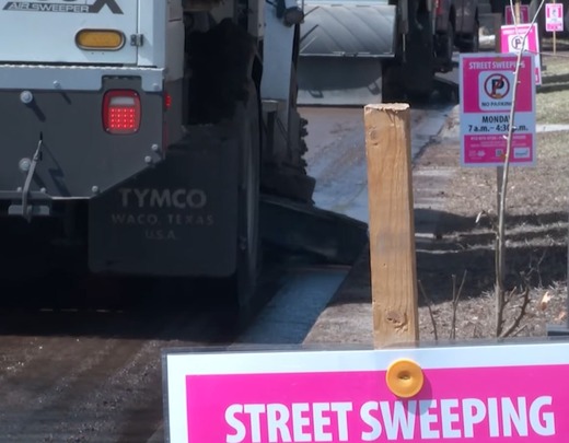 Street sweeper signs