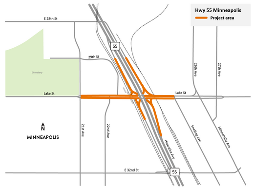 Hwy 55/Hiawatha Avenue and Lake Street