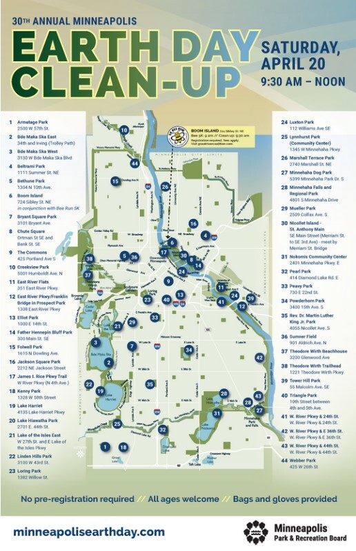 Flyer for MPRB Earth Day