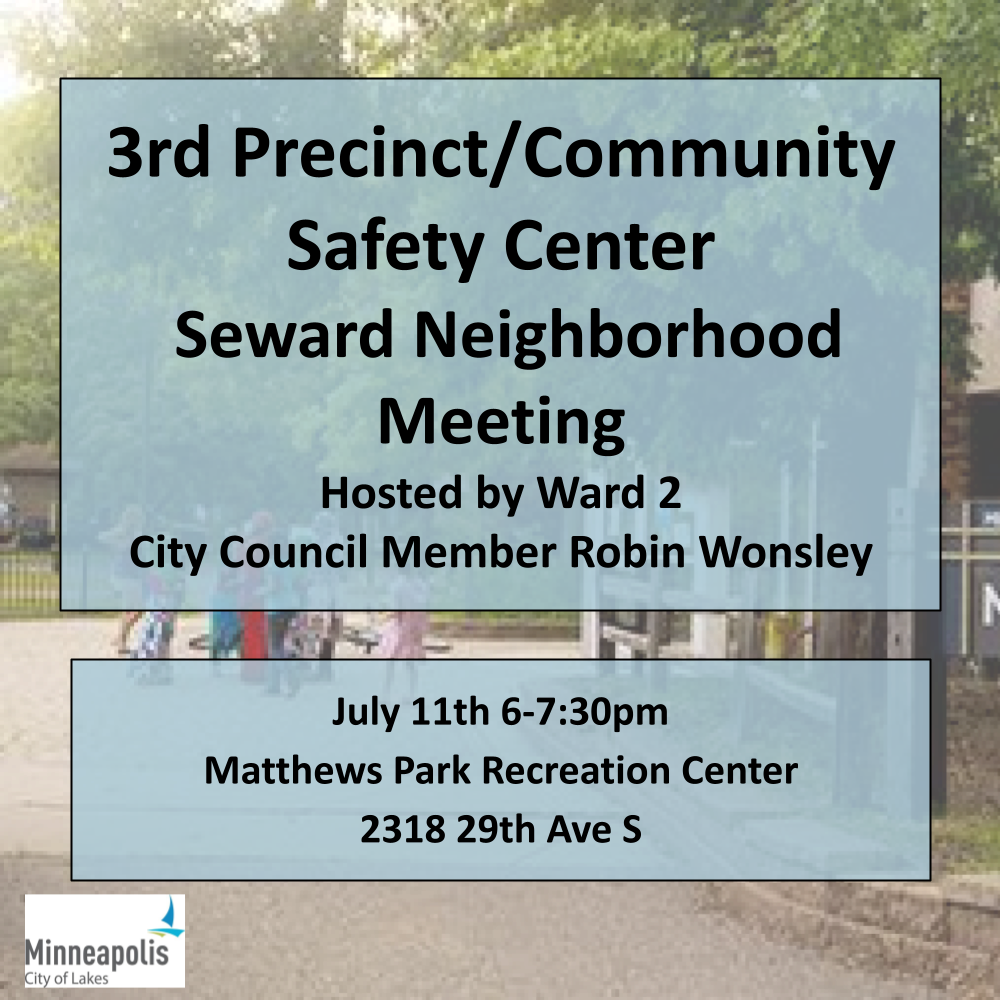Community Safety Center neighborhood meeting flyer