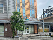 Image of front of the Lake Street Safety Center with rendered sign that reads Minneapolis Safety Center