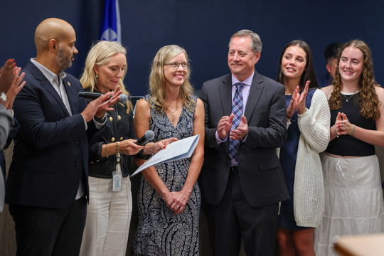 Retiring Minneapolis Police Commander Kathy Waite was honored at the Sept. 19 city council meeting, recognizing her 30 years of service.