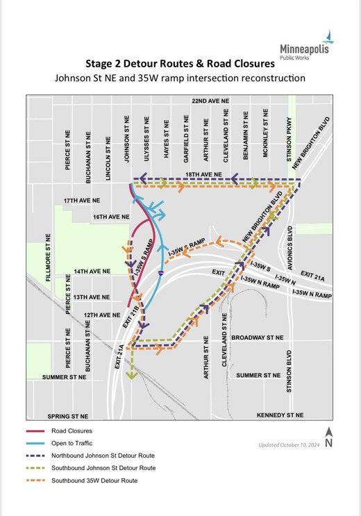 Johnson St detours