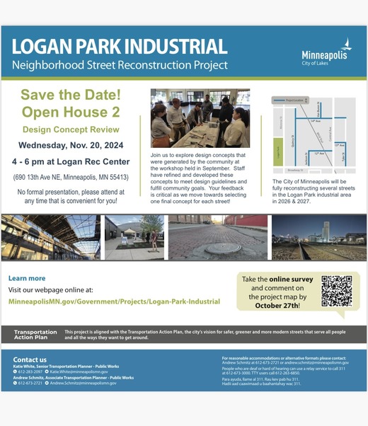 Logan park reconstruction open house