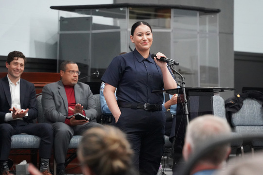 At the Jan. 7 Welcoming Ceremony, new MPD cadets and CSOs introduced themselves and shared their reasons for joining the department.