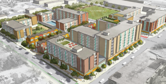 architectural rendering of future development at New Nicollet