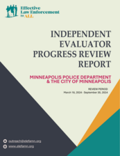 Cover of first Independent Evaluator ELEFA's Progress Review Report of the Mpls Police Dept and City of Mpls