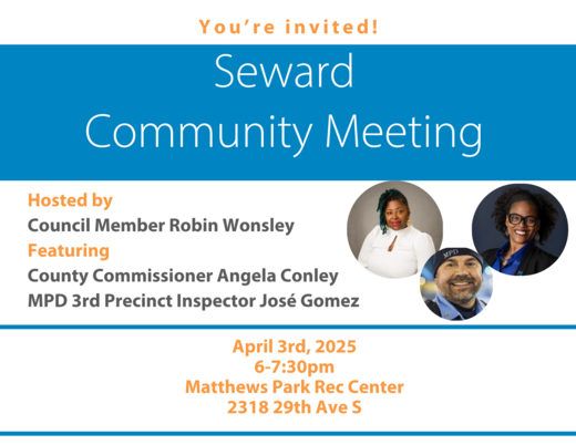 Seward Community Meeting Flyer.