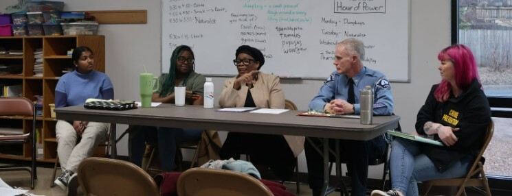 Panel of speakers at the Prospect Park Community Meeting. 